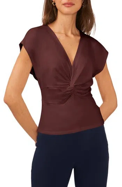 Halogen ® Twist Knit Top In Spiced Apple Beige