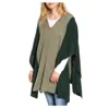 Halogen V Neck Cashmere Poncho In Green In Green