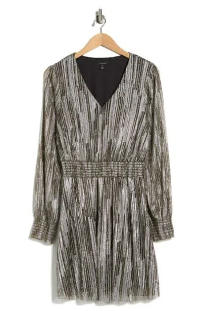 Halogen ® V-neck Long Sleeve A-line Dress In Animal Print