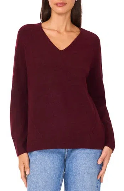 Halogen ® V-neck Sweater In Burgundy