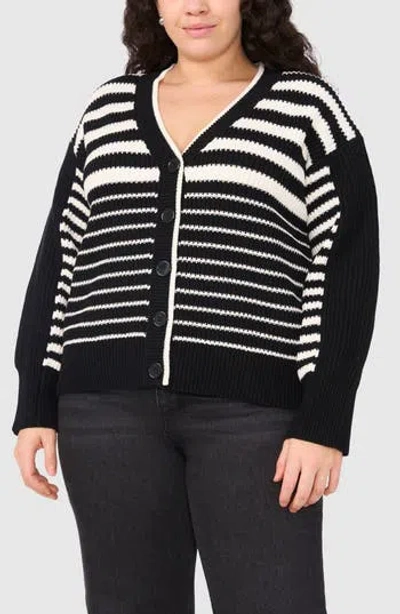 Halogen ® Variegated Stripe Cotton Blend Cardigan