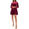 Halogen ® Velvet Long Sleeve Tiered Minidress In Red