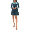 Halogen ® Velvet Long Sleeve Tiered Minidress In Green