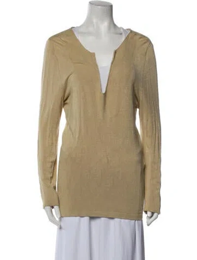 Pre-owned Halogen V-neck Sweater In Neutral