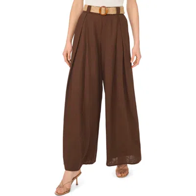 Halogen ® Wide Leg Belted Pants In Brown