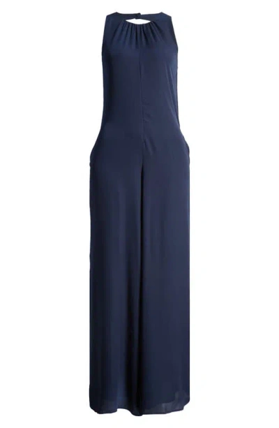 Halogen Wide Leg Jumpsuit In Classic Navy