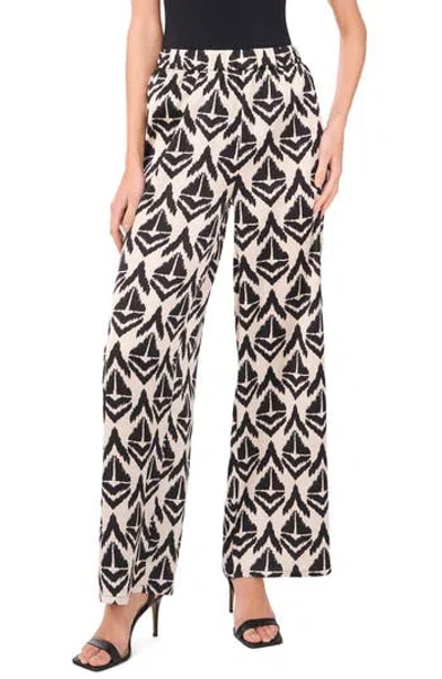 Halogen ® Wide Leg Pull-on Pants In Soft Cream Ikat Print