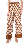 Halogen ® Wide Leg Pull-on Pants In Sugar Camel Dot Print