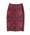 Halogen Women's Above Knee Stretch Leopard Print Pencil Skirt In Black, Red In Multi