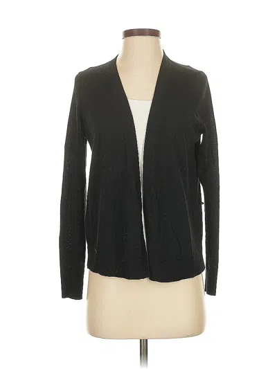 Pre-owned Halogen Wool Cardigan Sweater In Black