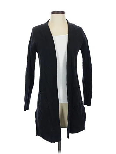 Pre-owned Halogen Wool Cardigan Sweater In Black