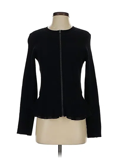Pre-owned Halogen Wool Cardigan Sweater In Black