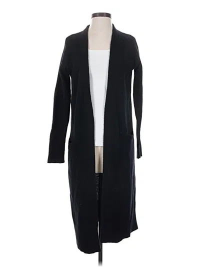 Pre-owned Halogen Wool Cardigan Sweater In Black