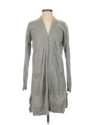 Pre-owned Halogen Wool Cardigan Sweater In Gray
