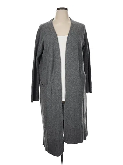 Pre-owned Halogen Wool Cardigan Sweater In Gray