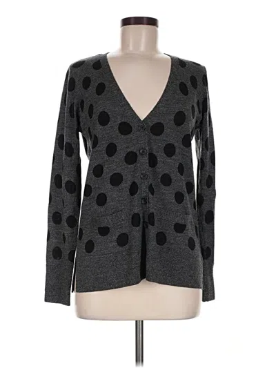 Pre-owned Halogen Wool Cardigan Sweater In Gray
