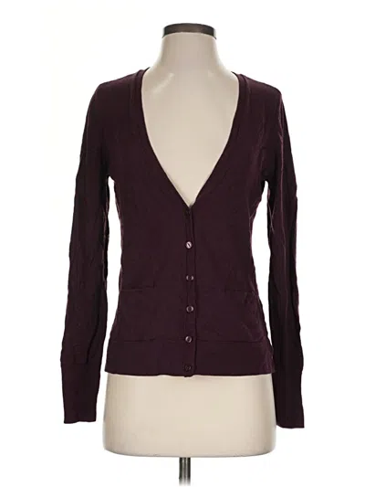 Pre-owned Halogen Wool Cardigan Sweater In Purple