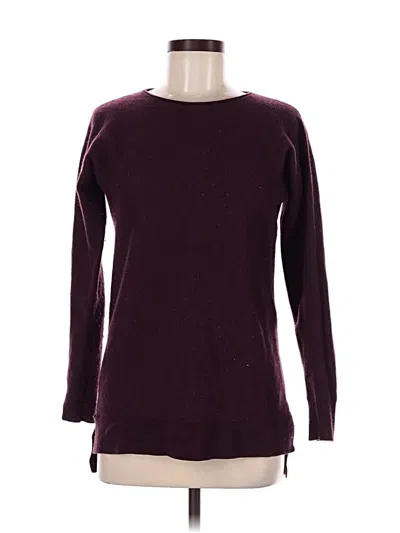 Pre-owned Halogen Wool Pullover Sweater In Burgundy