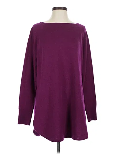Pre-owned Halogen Wool Pullover Sweater In Purple