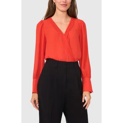 Halogen ® Wrap Front Long Sleeve Blouse