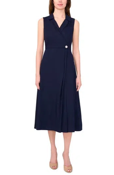 Halogen ® Wrap Front Sleeveless Midi Dress In Blue
