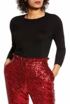 Halogen X Atlantic-pacific Neck Sweater In Metallic Black In Multi