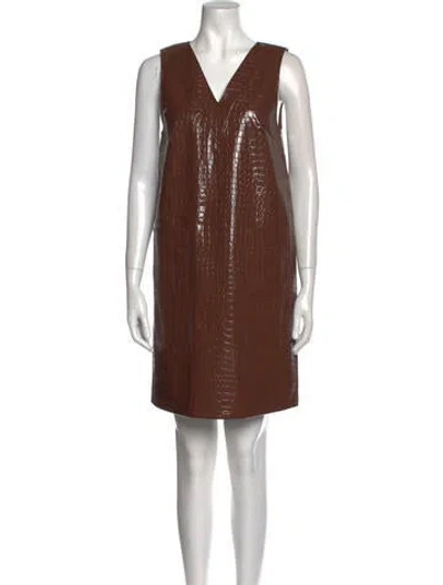 Pre-owned Halogen X Atlantic-pacific Mini Dress W/ Tags In Brown
