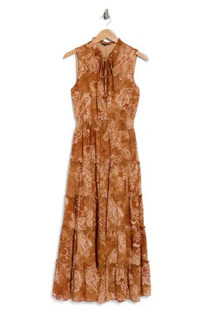 Halogen ® Yoryu Tiered Maxi Dress In Brown