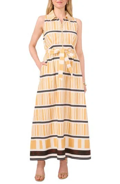Halogen ® Zip Front Sleeveless Cotton Maxi Sundress In Golden Spice Brown