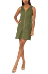 Halogen ® Zip Front Sleeveless Minidress In Green