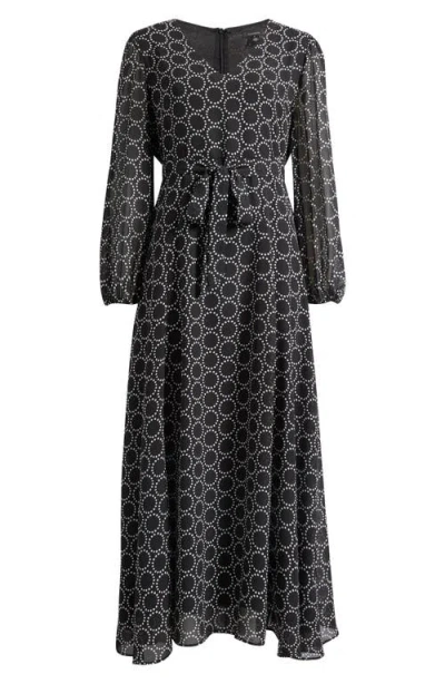 Halogenr Halogen(r) Abstract Print Long Sleeve Dress In Black