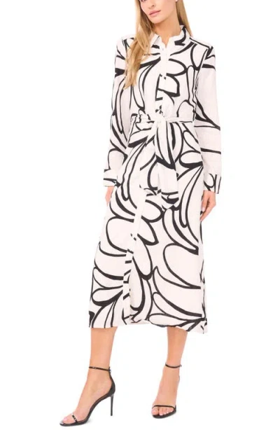 Halogenr Halogen(r) Abstract Print Tie Waist Maxi Dress In White
