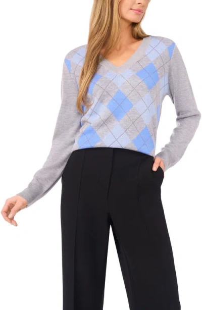 Halogenr Halogen(r) Argyle V-neck Sweater In Gray