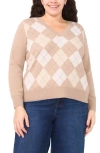 Halogenr Halogen(r) Argyle V-neck Sweater In Multi
