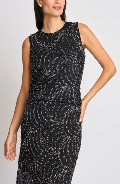 Halogenr Halogen(r) Beaded Sleeveless Blouse In Black