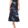 Halogenr Halogen(r) Blur Print Mesh Maxi Skirt In Blue