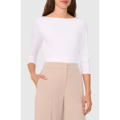 Halogenr Halogen(r) Boat Neck Jersey Top In Bright White