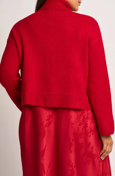 Halogenr Halogen(r) Boxy Turtleneck Sweater In Red Hot