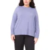 Halogenr Halogen(r) Button Cuff Cotton Blend Sweater In Blue