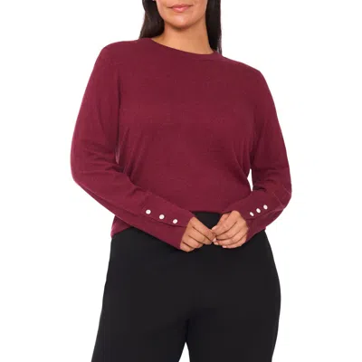 HALOGENR HALOGEN(R) BUTTON CUFF COTTON BLEND SWEATER