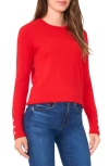 Halogenr Halogen(r) Button Cuff Cotton Blend Sweater In Red