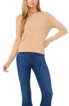Halogenr Halogen(r) Button Cuff Crewneck Sweater In Nude
