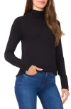 Halogenr Halogen(r) Button Cuff Turtleneck Sweater In Black