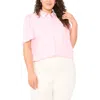 Halogenr Halogen(r) Button-up Puff Sleeve Top In Pink