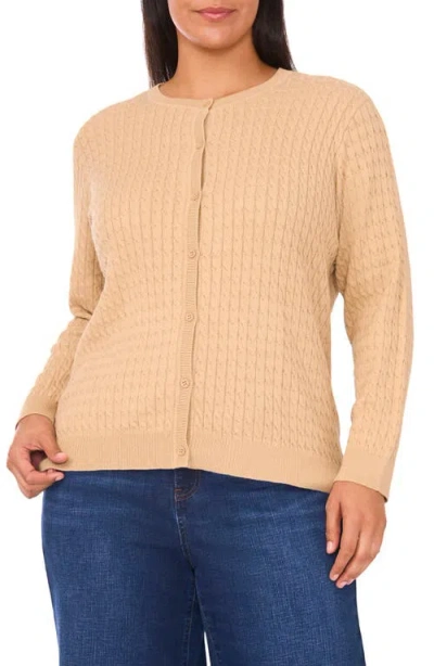 Halogenr Halogen(r) Cable Stitch Cardigan In Neutral