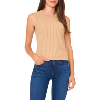 Halogenr Halogen(r) Cable Stitch Cotton Sweater Tank In Blue