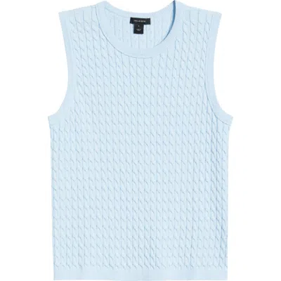 Halogenr Halogen(r) Cable Stitch Cotton Sweater Tank In Blue