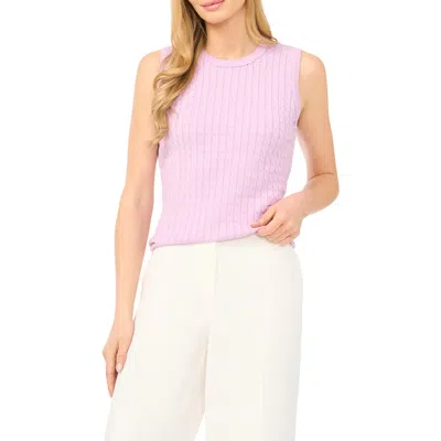Halogenr Halogen(r) Cable Stitch Cotton Sweater Tank In Pink