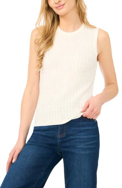 Halogenr Halogen(r) Cable Stitch Cotton Sweater Tank In White