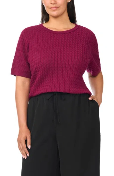 Halogenr Halogen(r) Cable Stitch Sweater In Pure Plum